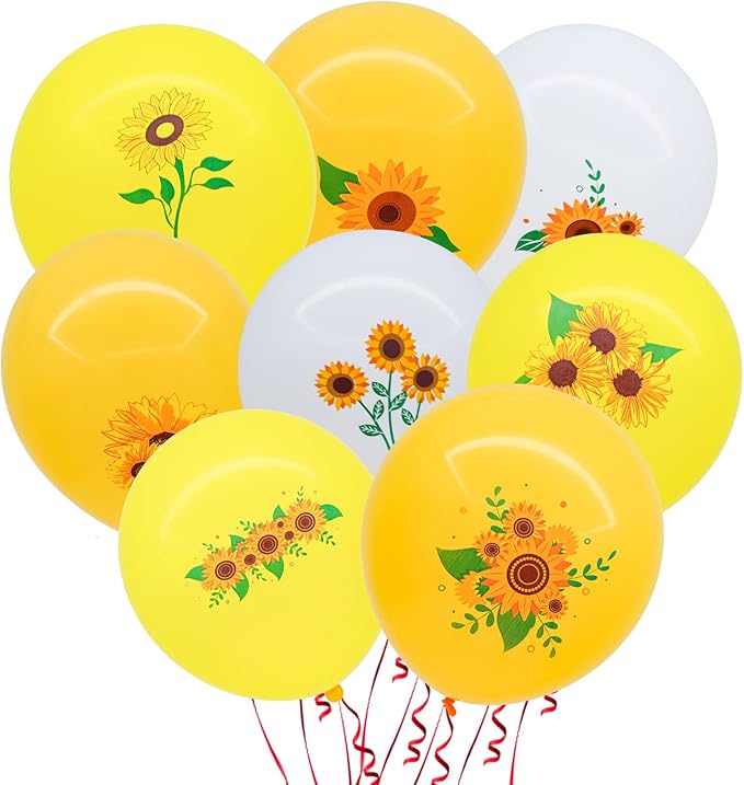 48 Pieces Sunflower Party Decorations Balloons Set 12 Inch