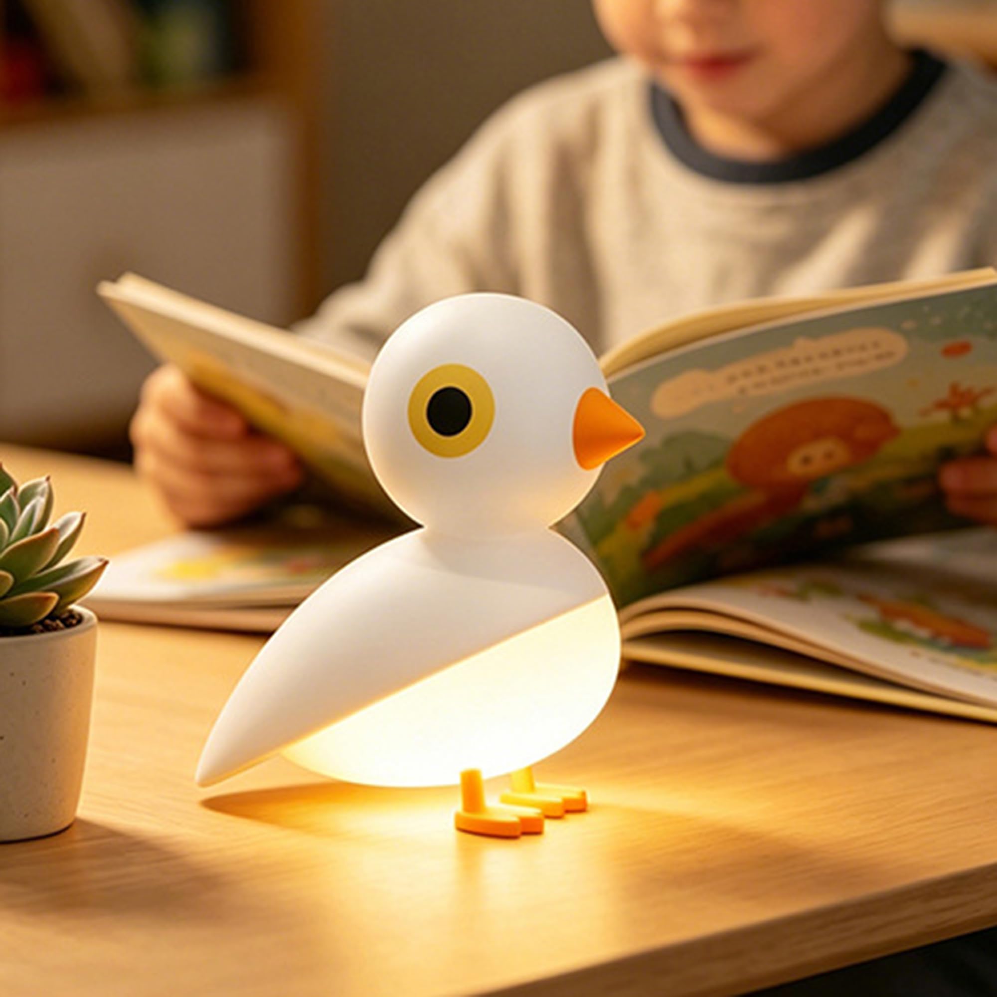 Luce Notturna a LED a Forma di Uccellino con sensore di Movimento, Lampada da Parete a Luce Calda, posatoio Magnetico/Timer, Wireless, Batteria Ricaricabile Tramite USB, Portatile,