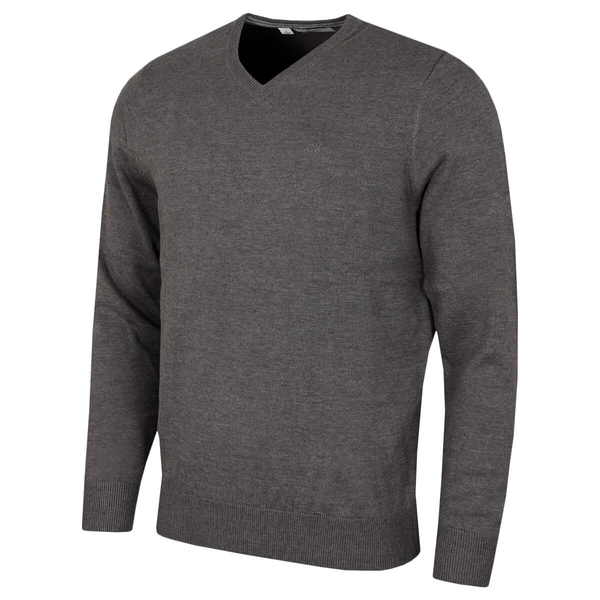 Calvin Klein (Xxxl, Slate Marl) Mens 2026 V-Neck Soft Cotton Easy Care Golf Sweater