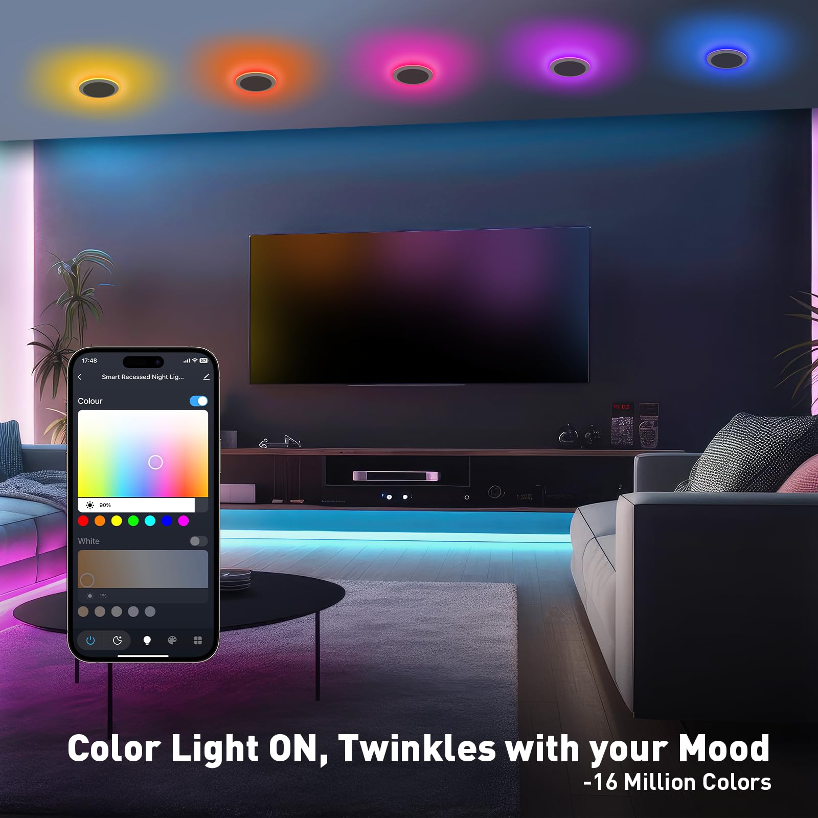 Rollin Light Smart Recessed Lighting 6 Inch 1 Pack Wi