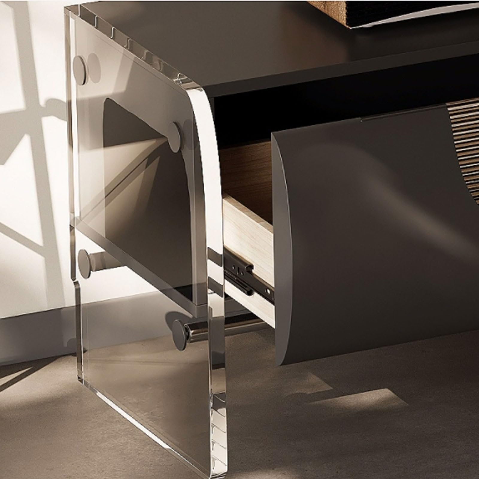 Lowboard Hängend 78,7" schwebender TV-Ständer, an der Wand montierte schwebende TV-Halterung, Entertainment-Media-Center, Hochglanz-TV-Schrank mit Stauraum for den Heimgebrauch TV Schrank