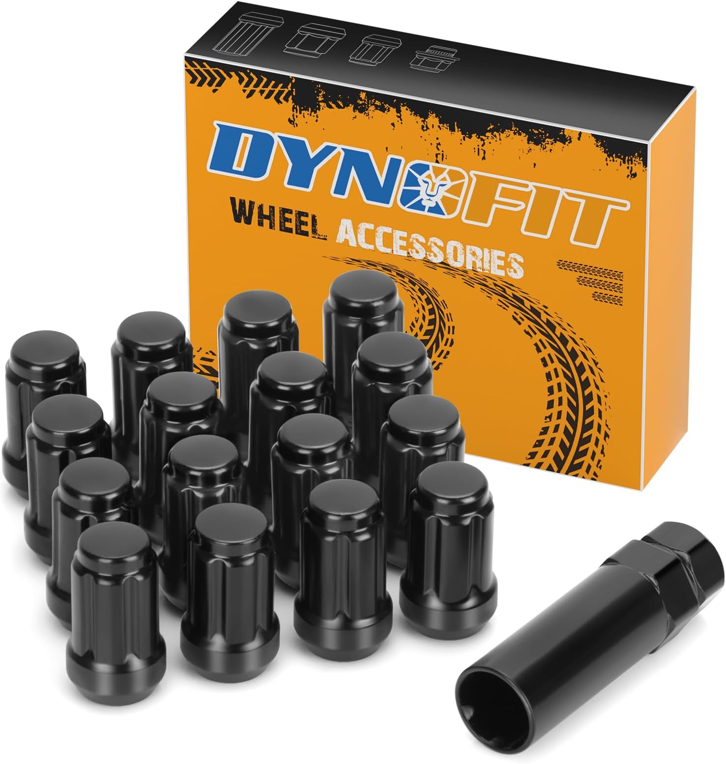 ATV m12x1.5 Wheel Lug Nuts Black, Dynofit (16+1) 12mmx1.5 Spline Lug Nuts Aftermarket for Polaris Ranger XP 900/1000, General 1000, RZR S 900, XP 1000, Pioneer 500, 700, 1000, 19mm/21mm Hex Key
