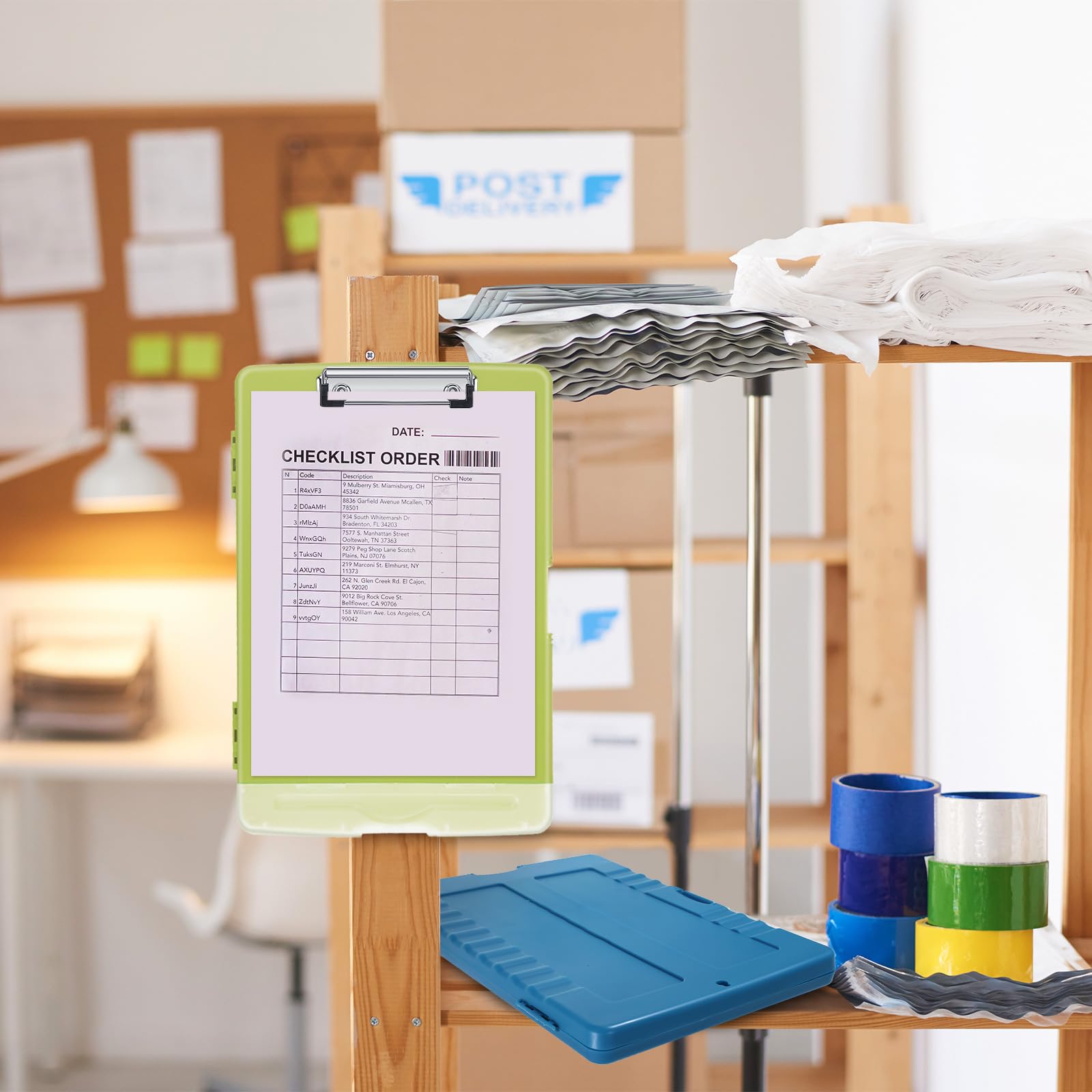 Crtiin Kunststoff-Klemmbrett mit Aufbewahrung, farbig, A4, robust, wasserdicht, Aufbewahrungs-Klemmbrett, Ordner für Büro, Schule, Krankenschwestern, Lehrer, Essentials, 6 Stück (Molandi-Farbe)
