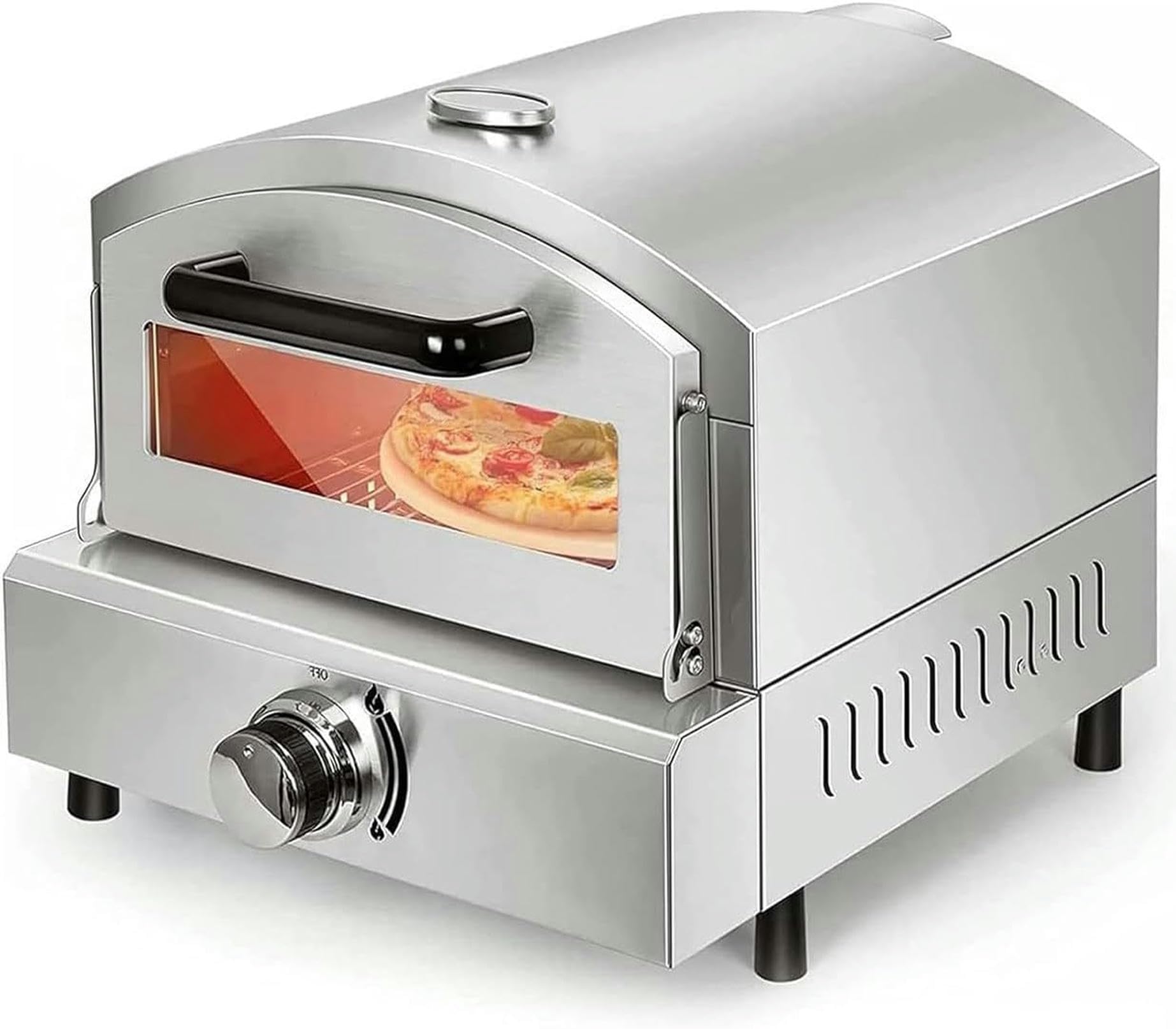 AYCDL Electric Pizza Oven Maker, Commercial Pizza Drawer Toaster Oven with Timer, Stainless Steel Pizza Maker Machine