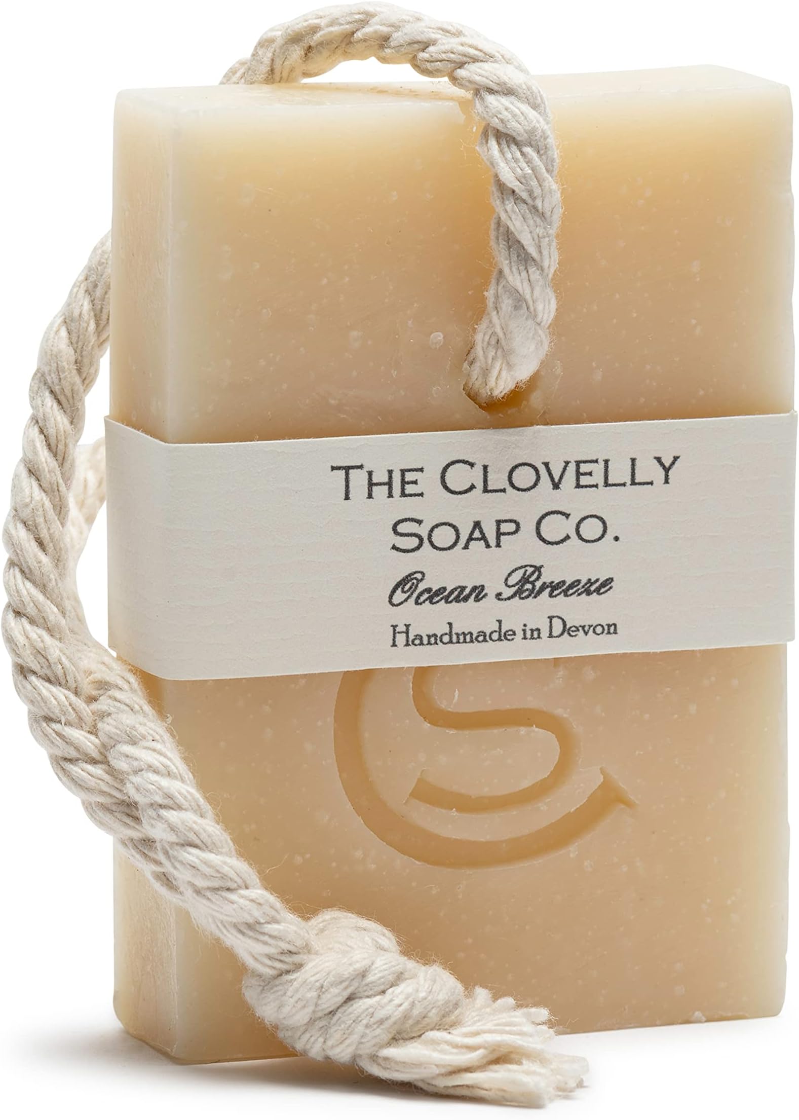 Clovelly Soap Co Natural Handmade Soap on a rope Bar (Bergamot and Lemongrass 100g) For All Skin Types 100g
