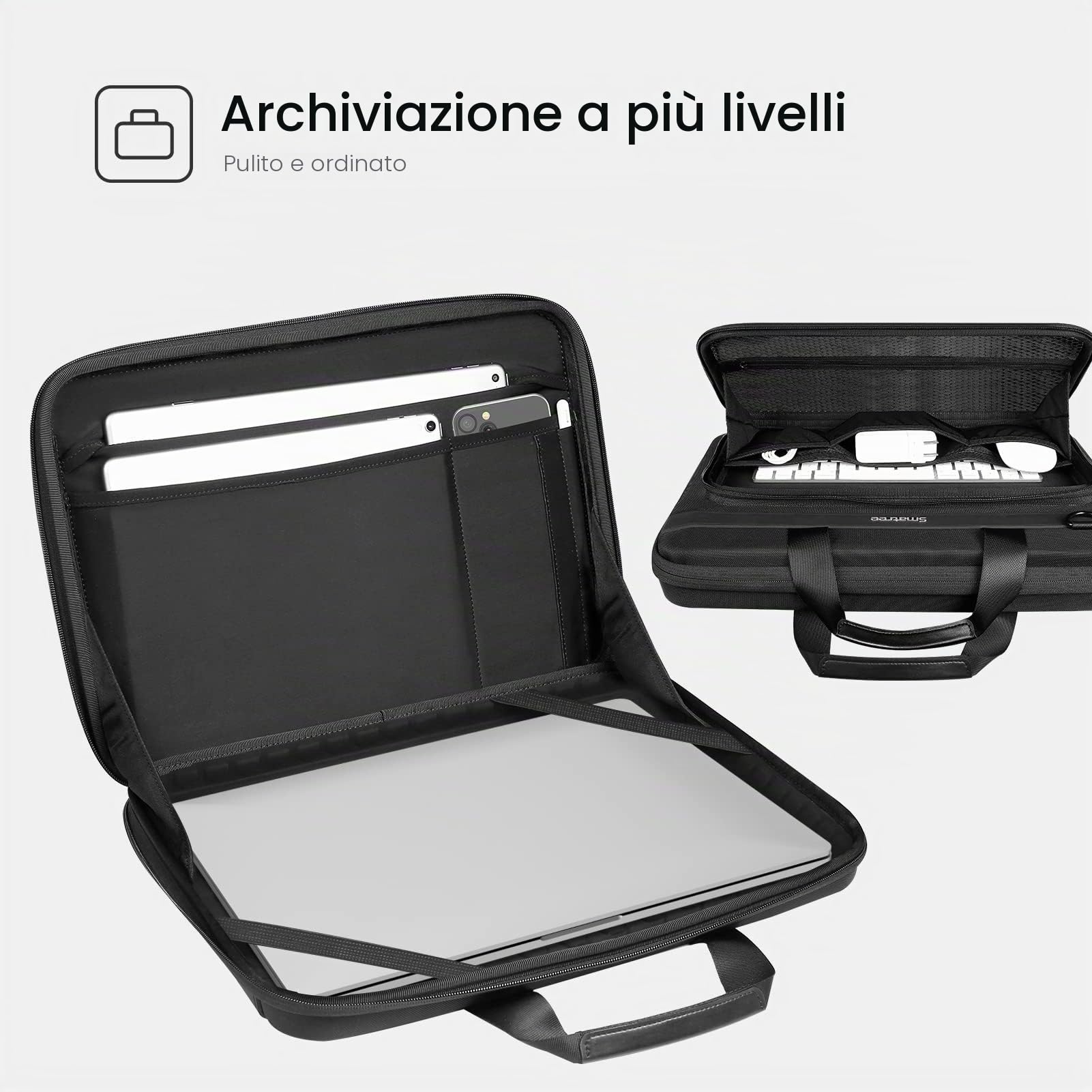 Smatree 17-18 pollici Borsa rigida per laptop per notebook ASUS ROG Strix/DELL Alienware m18 Gaming da 18 pollici, MSI GF76/Alienware X17 R2/Acer Nitro 5 da 17,3 pollici, Borsa a Tracolla