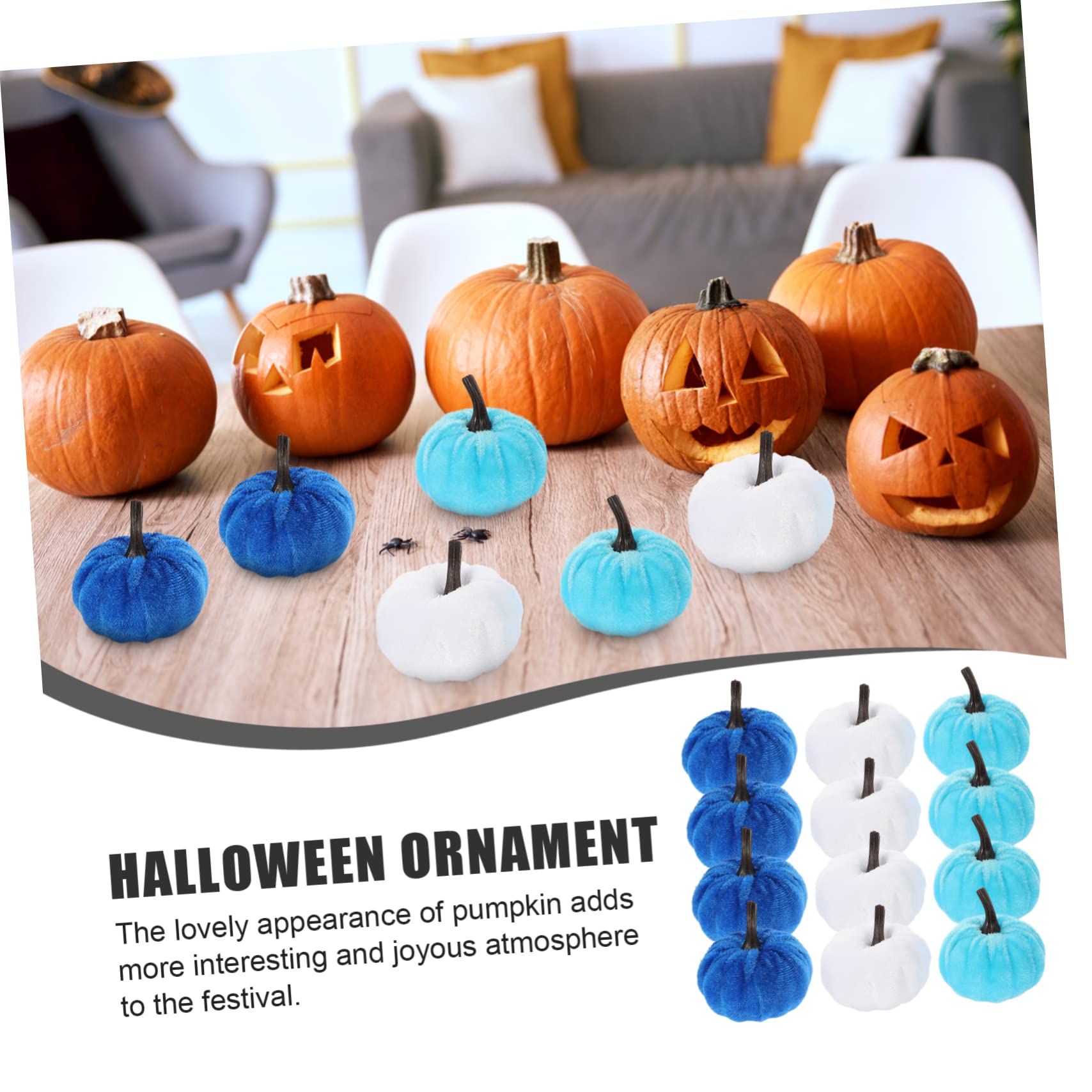 Cabilock 60 Piezas Calabaza de Franela de simulación Calabaza de simulación Juguete de Calabaza decoración Calabaza Halloween decoración Halloween casa DIY decoración artesanías de Calabaza