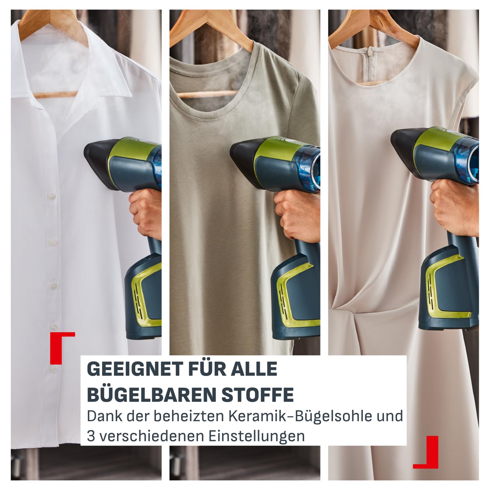 Tefal Aero Steam Dampfglätter – 1400W, Keramik-Bügelsohle, 20 g/Min. Dampf, 3 Modi & Turbo-Saugfunktion, 100 ml abnehmbarer Tank, schnelle faltenfreie Ergebnisse, für Kleidung & Textilien, Blau/Grün