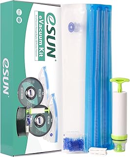 eSUN Zestaw eVacuum 10 szt. Filament do drukarek 3D, kompresja próżniowa wielokrotnego użytku torby do przechowywania z pompką ręczną, filamentu, odporna na wilgoć, próżniowa torba do przechowywania filamentu PLA, ABS, PETG