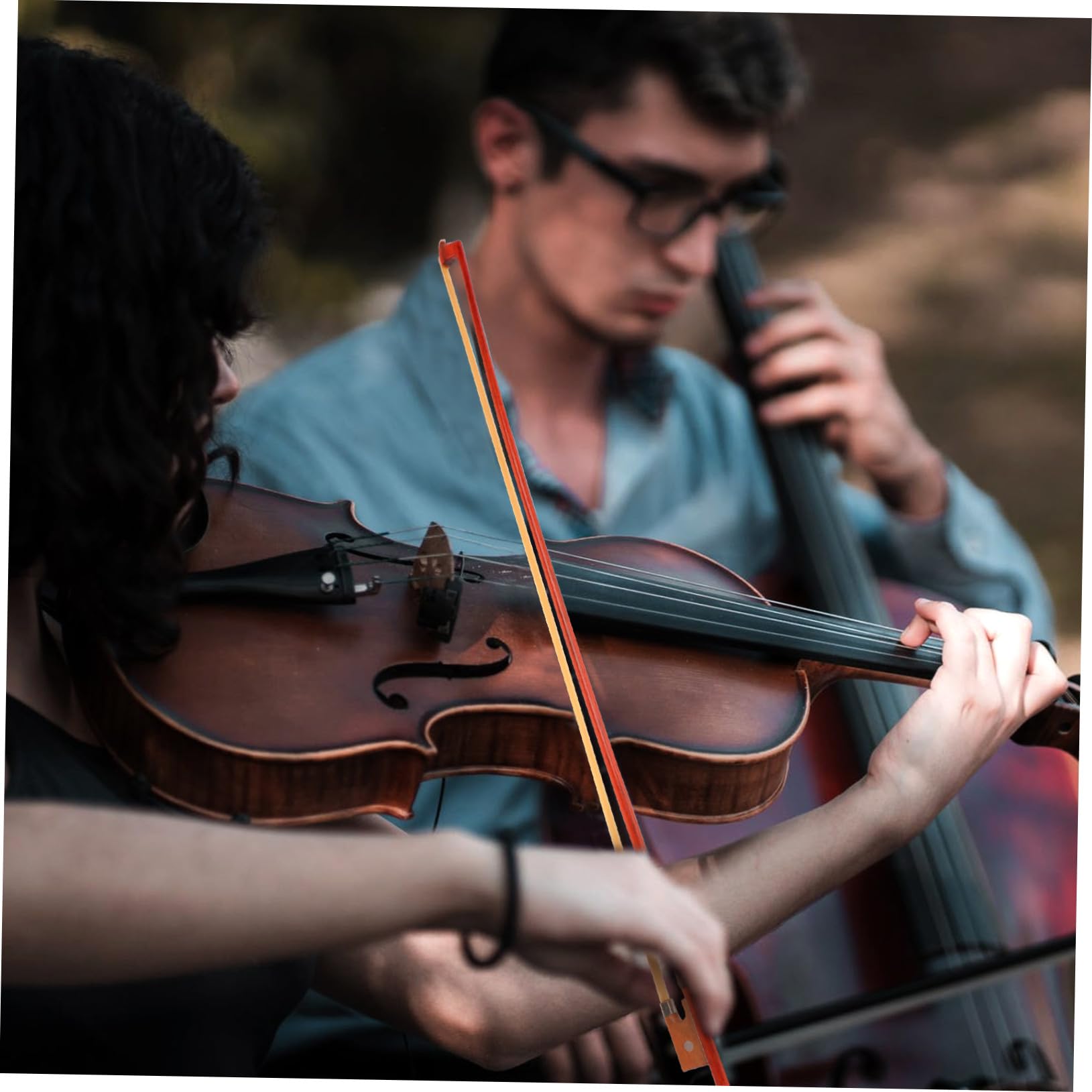 Zerodeko Archet de Violon en Bois pour Pratique Crin de Queue de Cheval, Confort Amélioré et Élasticité Optimale, pour Débutants et Professionnels