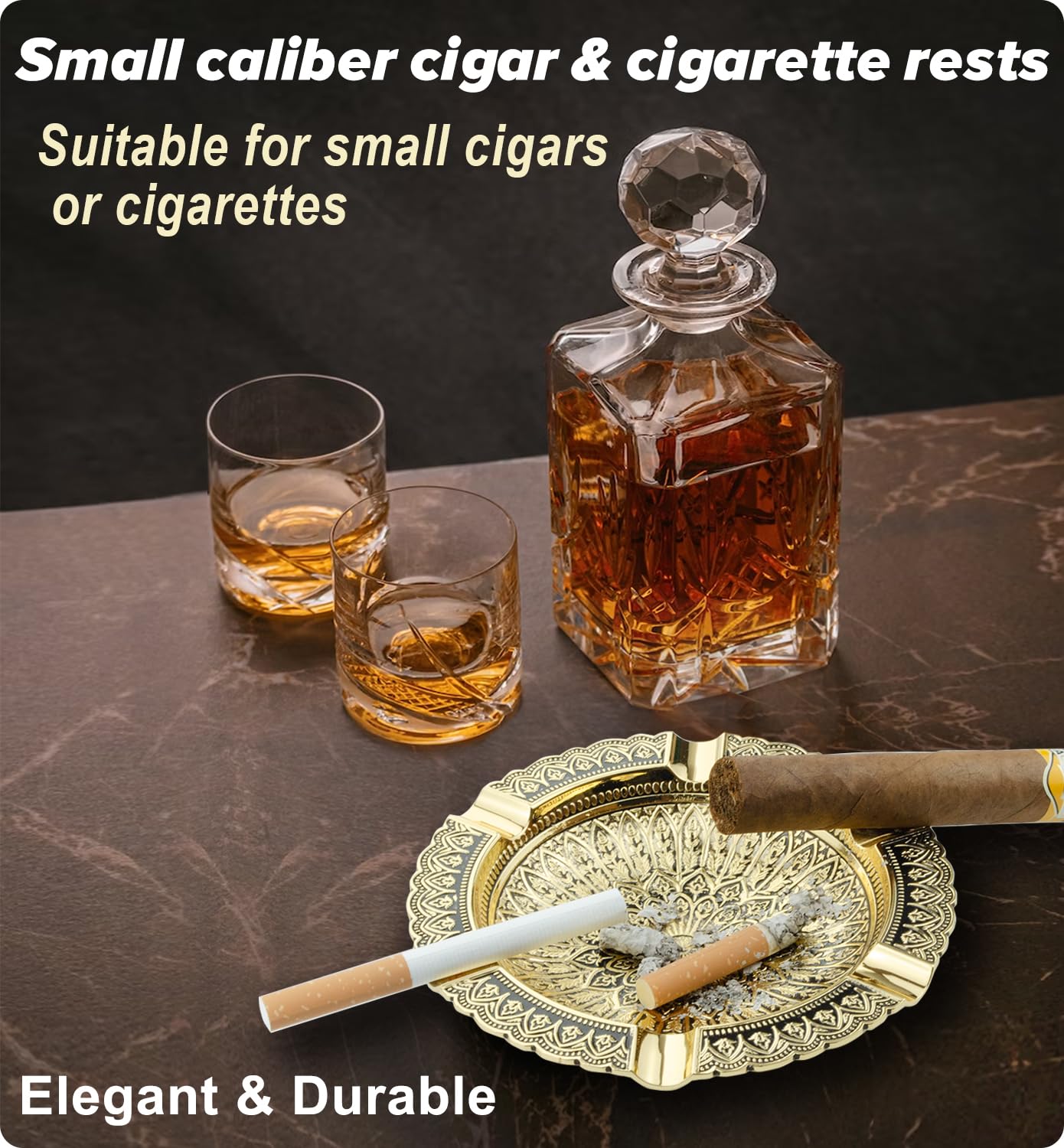 Amazon.com: SOZATO Vintage Metal Cigar Ashtray,Luxury Retro Outdoor Ash  Tray,6 Slots Cigar Holder Fancy Ashtrays for Smokers Outside Indoor Patio  Office,Great Cigar Accessories Gift for Men Dad,Decor for Home : Home &