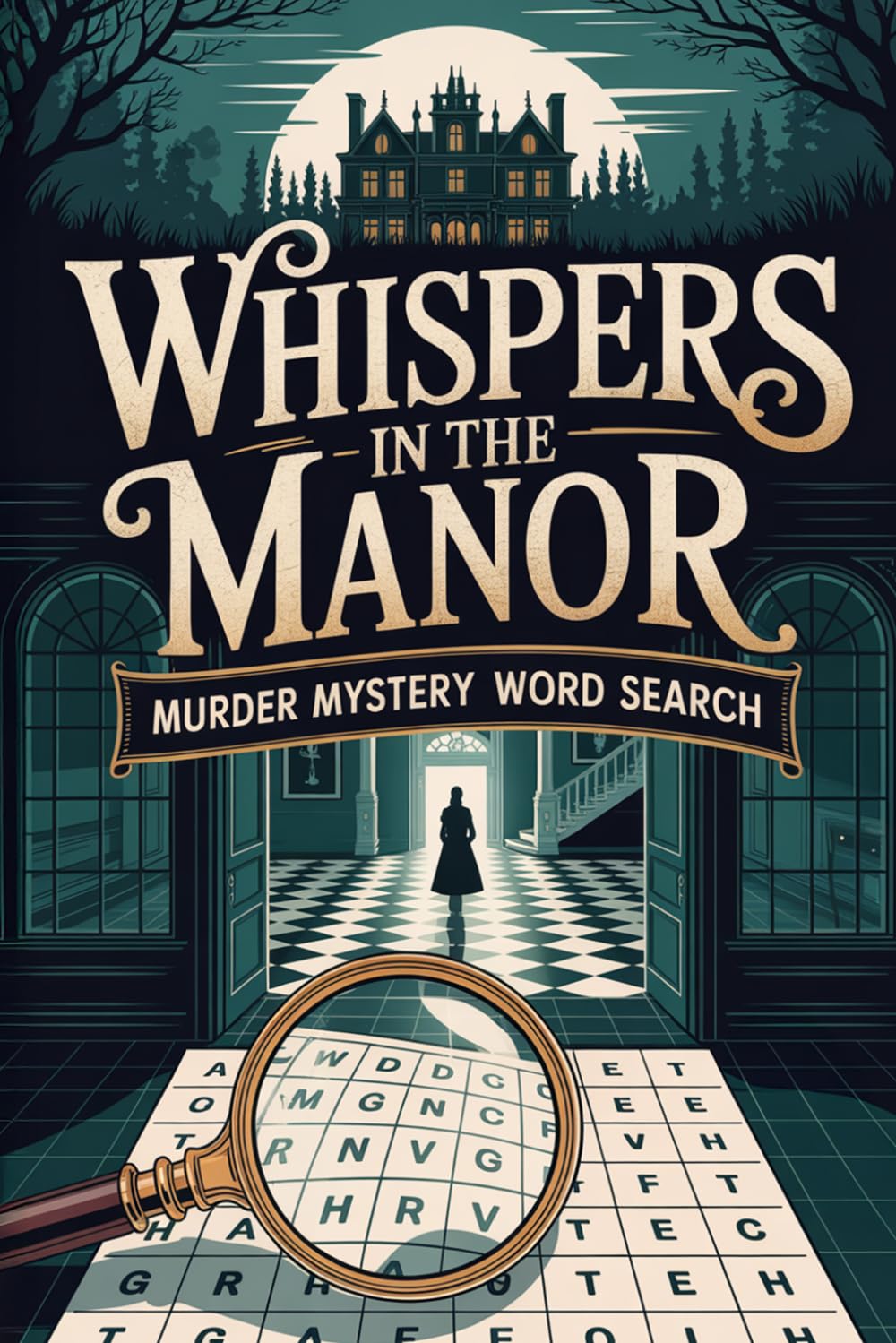 Whispers in the Manor: Murder Mystery Word Search: Eliminate Suspects, Uncover the Scene, Reveal the Missing Element (Detective Puzzle Book)