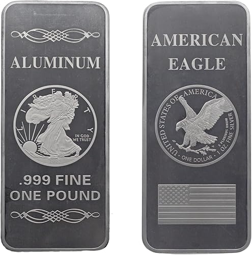 1 libra American Eagle Liberty .999 lingote de barra de aluminio puro con elemento regalo coleccionable Precioso Metal raro pisapapeles química