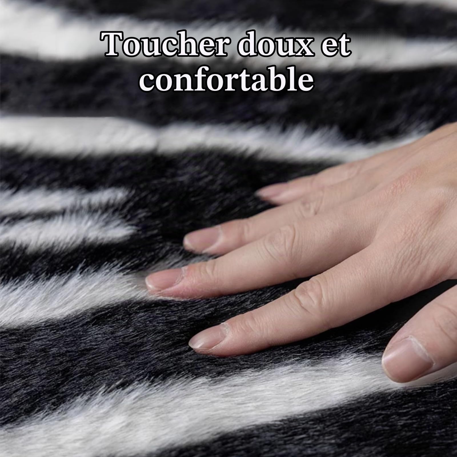 Imprimer, Tapis Imprimé Zèbre Imitation Vache, Tapis Zèbre en Peau de Vache Artificielle