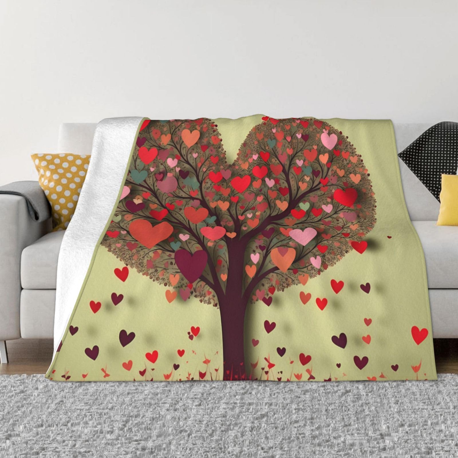 Couverture pour canapé imprimé arbre en flanelle pour vos soirées cocooning