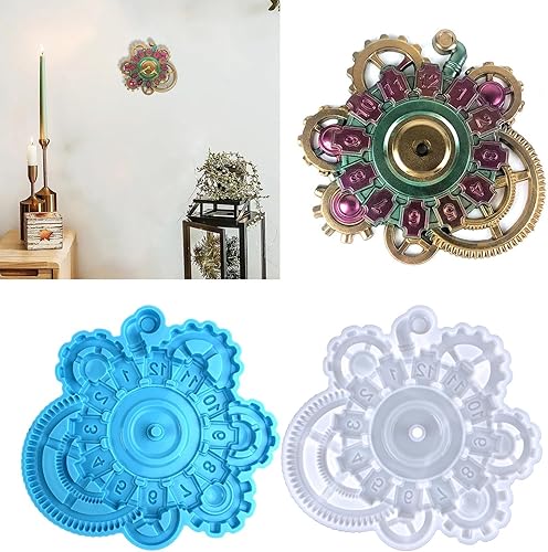 Miniatura 3 de Moldes de reloj hechos a mano con forma de engranaje mecánico grande, moldes de silicona, molde epoxi para adornos de resina, fabricación de joyas