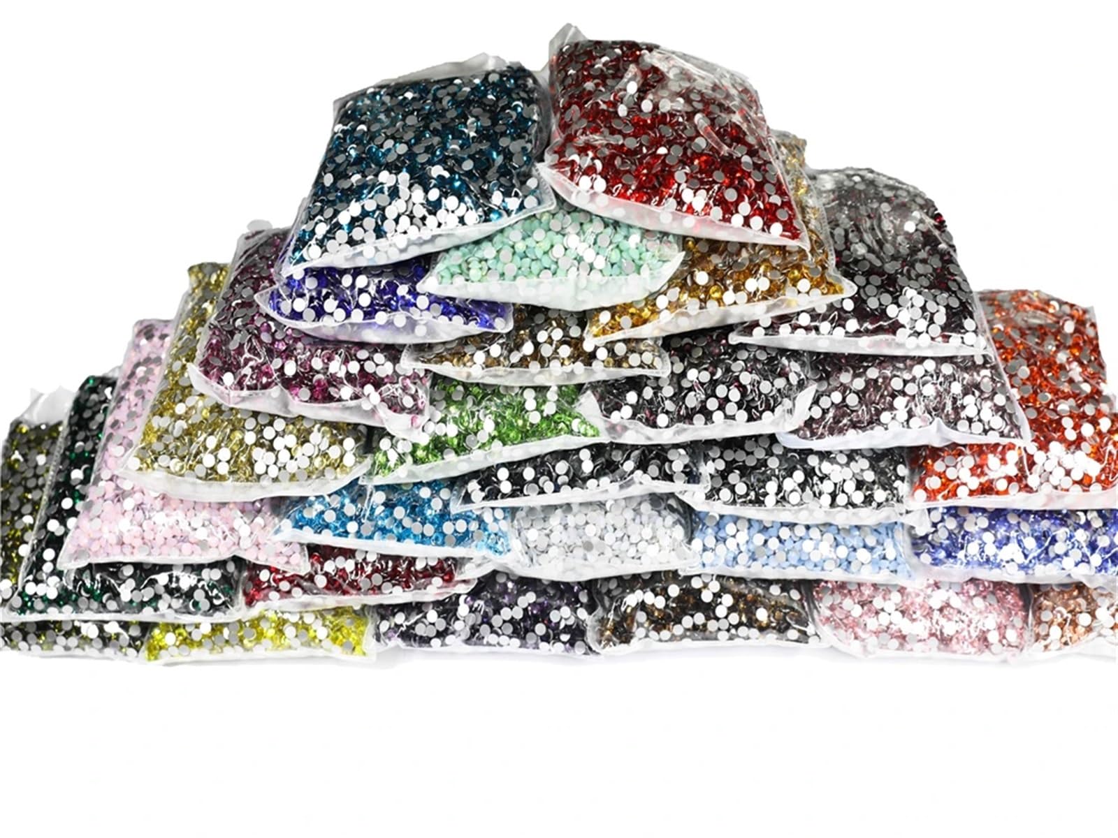 Lot de 14 400 strass SS3-SS20 à dos plat en cristal AB non strass AB pour décoration d'ongles (jacinthe, Ss4 14 400 pièces)