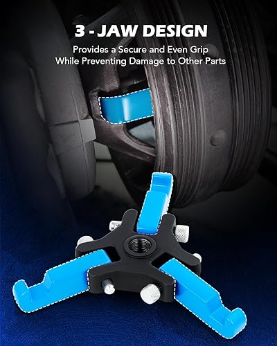 Miniatura 6 de Orion Motor Tech Kit de extractor de equilibrador armónico, juego de extractores de 3 mordazas ajustables para quitar amortiguadores armónicos y