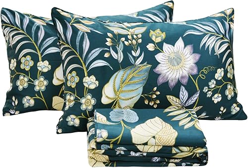 FADFAY - Textiles para el hogar, sabana floral, estilo rústico, sábanas estilo floral hermoso, para cama matrimonial, individual y queen, juego de 4 FADFAY - Textiles para el hogar, sabana floral, estilo rústico, sábanas estilo floral hermoso, para cama matrimonial, individual y queen, juego de 4