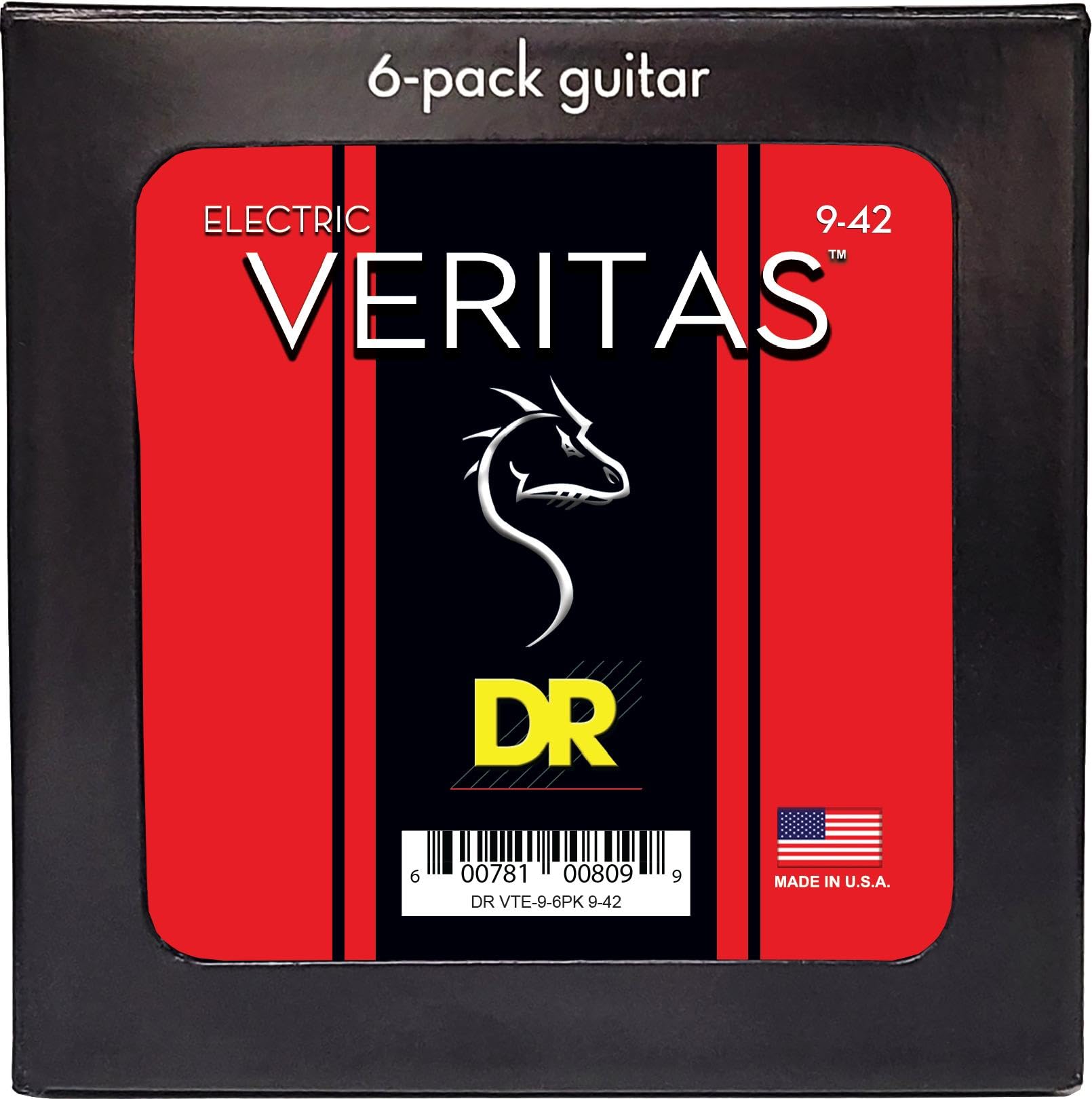Veritas - Uncoated Accurate Core Technology E-Gitarrensaiten: leicht 9-42 (6er Pack)
