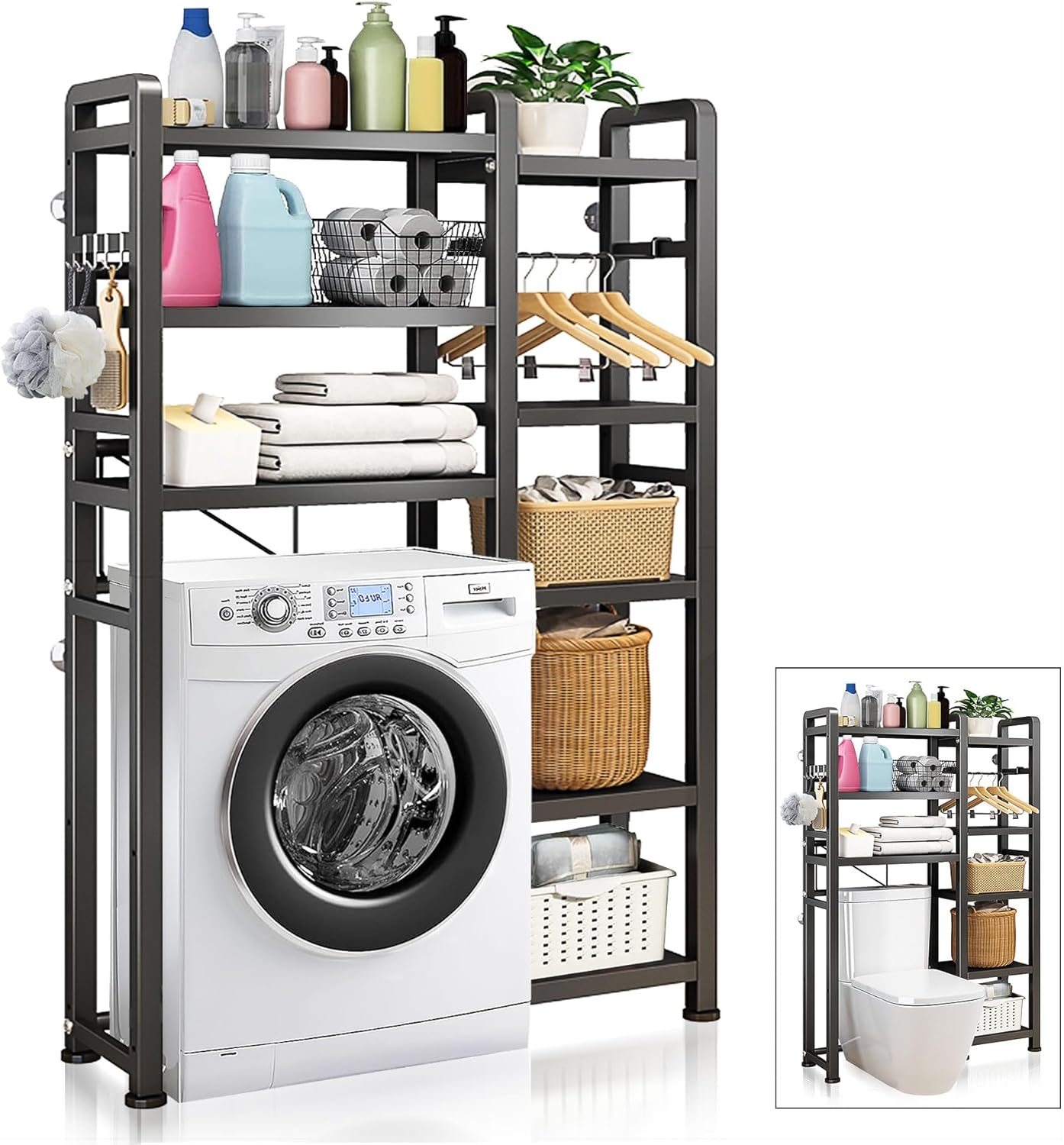 AOHMPT Over The Toilet and Washer Storage Shelf, Bathroom Storage and Organizer Rack