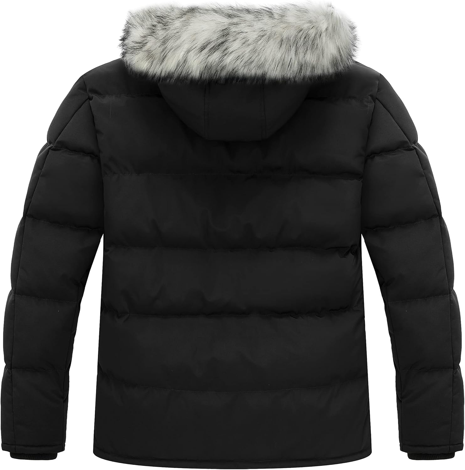 Soularge Men's Big and Tall Thicken Padded Winter Parka Coat with Removable Hood - Image 2