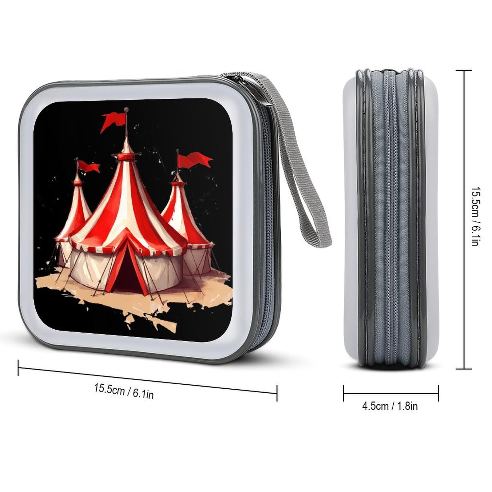 Clown Lion Fire Ring Acrobat CD Case Plastic DVD Case Holder Wallet Disc Storage Organizer for Car Travel