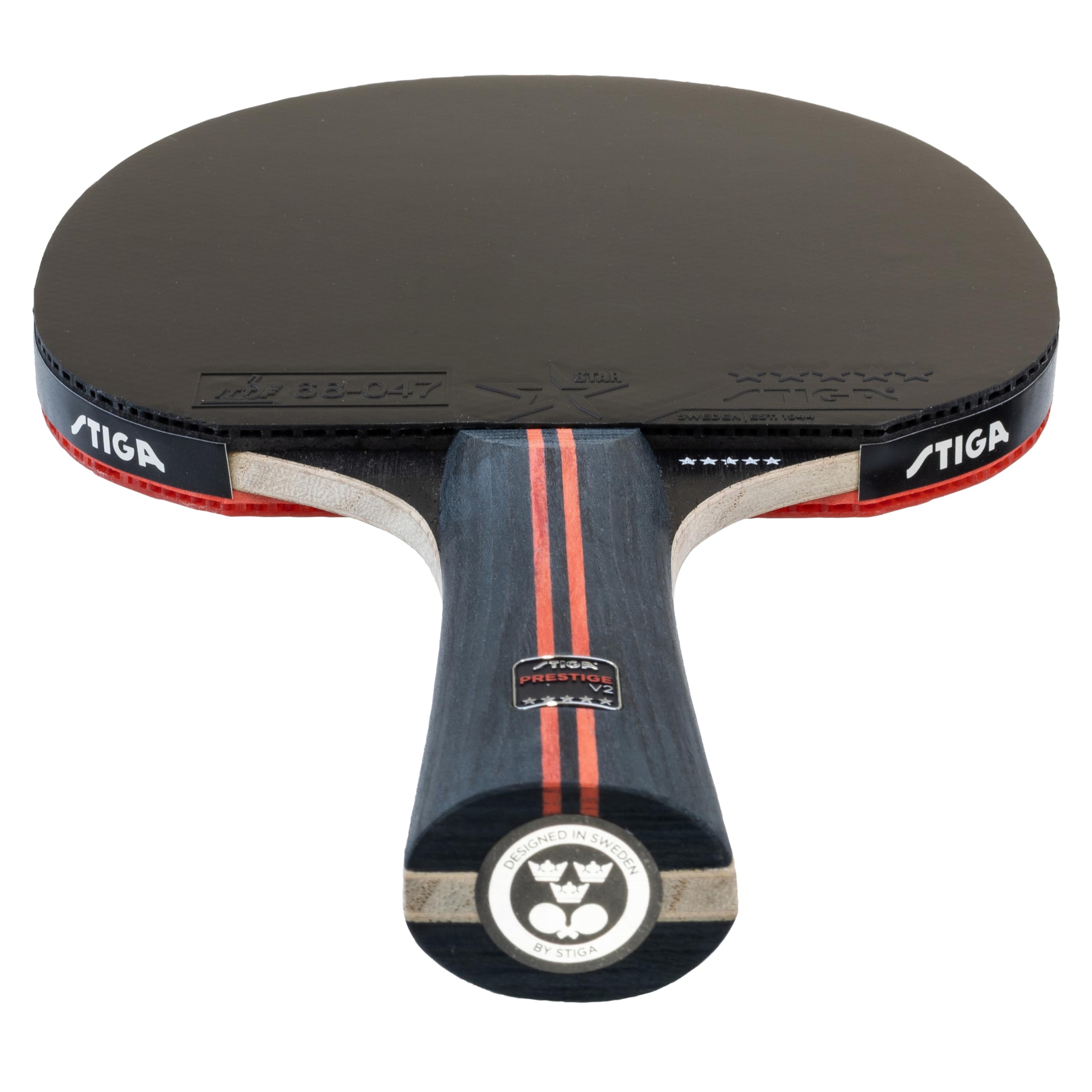 STIGA Prestige V2 Racchetta da Ping Pong a 5 Stelle – Alta Velocità, Telaio 5 Strati, Impugnatura Concava, ACS + WRB, Gomma ITTF, Spugna 2.0 mm
