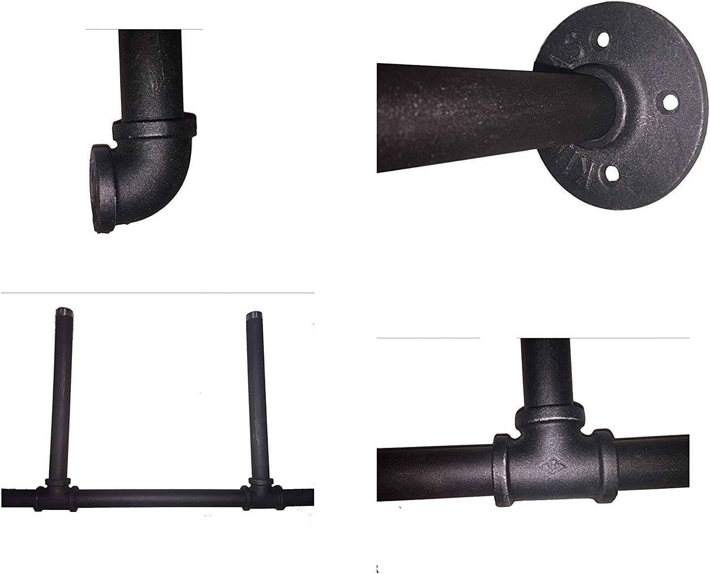 Get Cheap Price (52 Tall,5 Tier, 3 pcs) Industrial Retro Wall Mount Iron Pipe Shelf Hung Bracket DIY Storage Pipe Shelving Bookshelf