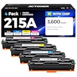 215A Toner Cartridge Set 4-Pack High Yield Replacement for HP 215A W2310A W2311A W2312A W2313A Compatible with HP Color LaserJet Pro MFP M182n M182nw M183fw M155a M155nw Printer Ink Black Magenta Cyan