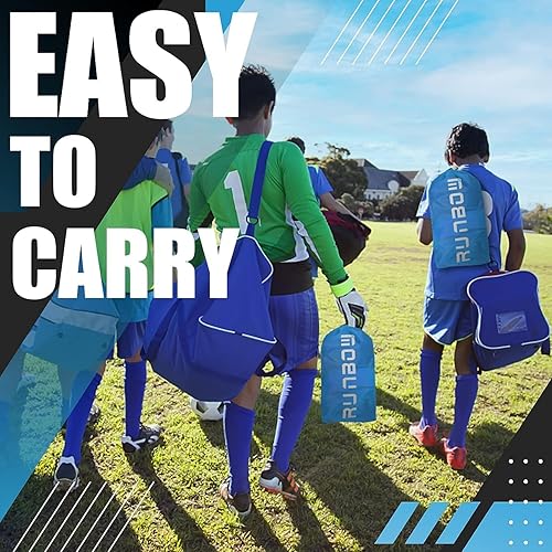 Miniatura 8 de RUNBOW Portería de fútbol portátil para niños de 6 x 4 pies, 4 x 3 pies, red de fútbol para práctica de patio trasero con bolsa de transporte