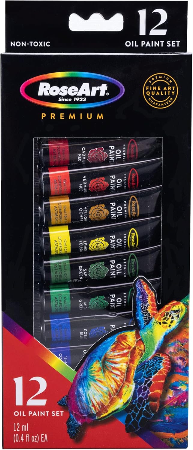 RoseArt Premium Oil Paint - Set 12 Colors