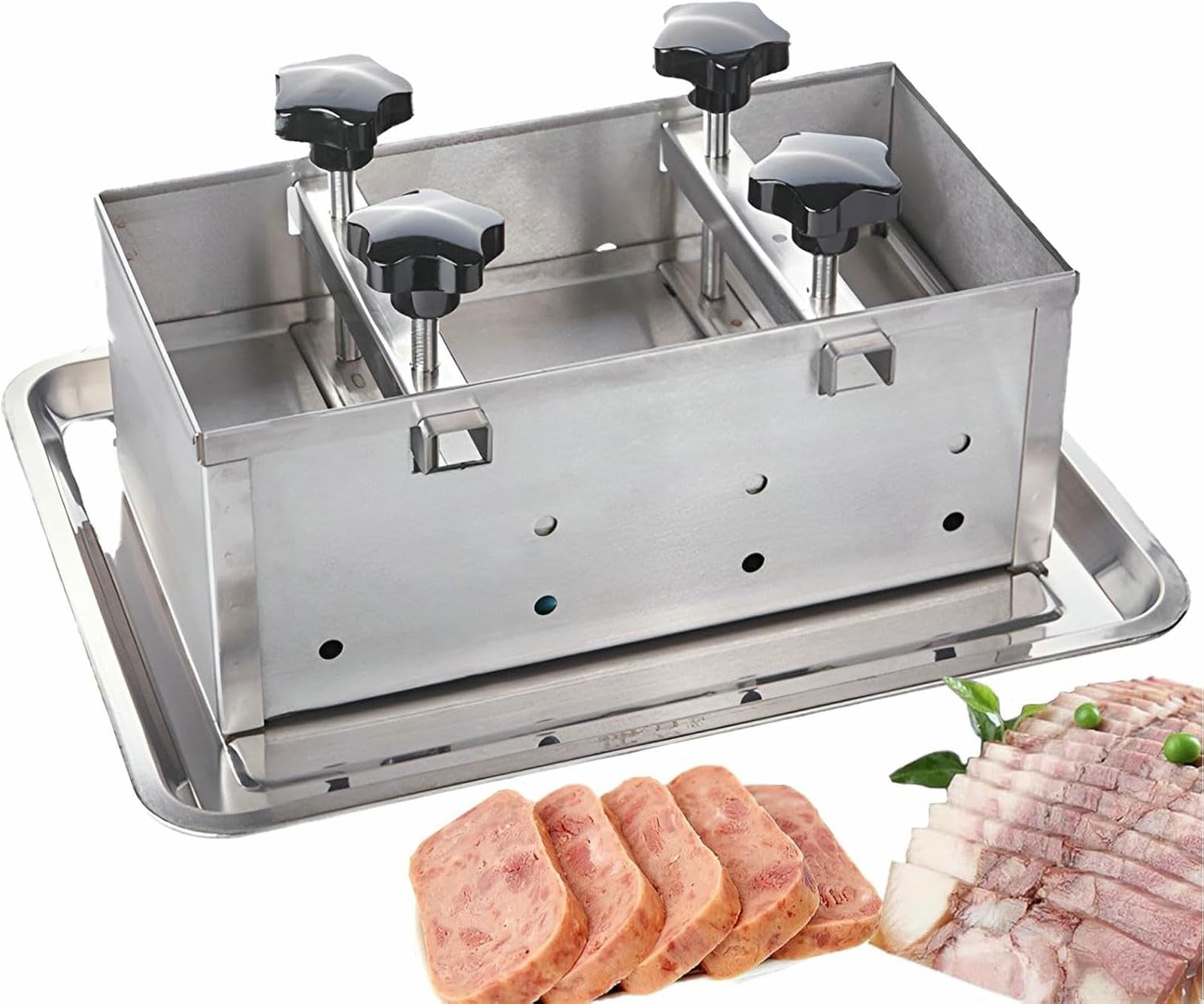 Presse à Viande en Acier Inoxydable avec Dispositif à Double Vis pour Hamburgers et Jambon