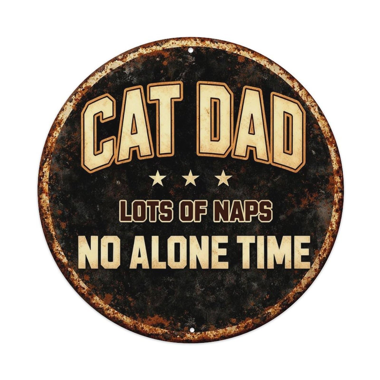 Vintage Cat Dad Metal Tin Sign Plaque