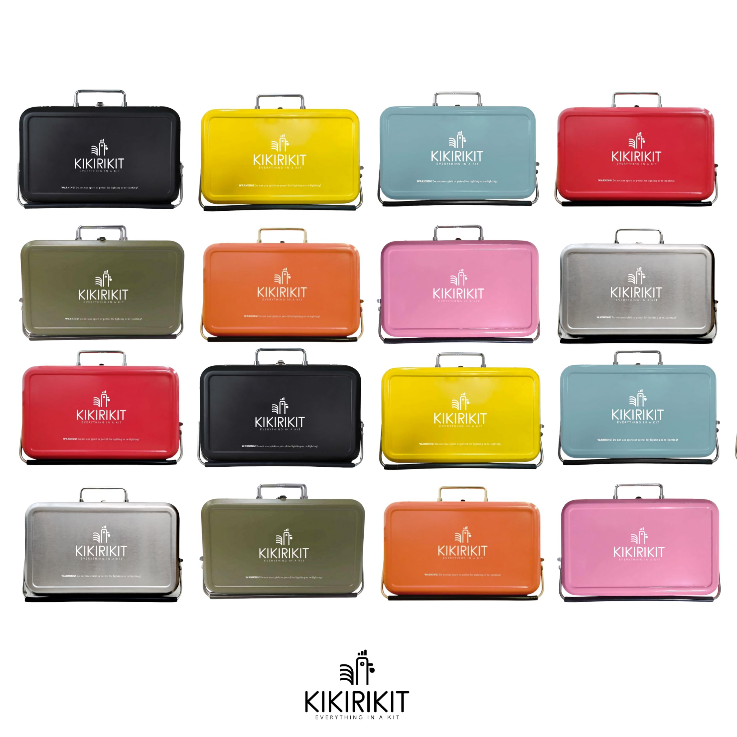 KIKIRIKIT Holzkohlegrill, tragbar, aus Edelstahl, Picknickgrill, einfach zu tragen und zu verwenden, originelles Geschenk - Geschenke für Eltern - Rosa