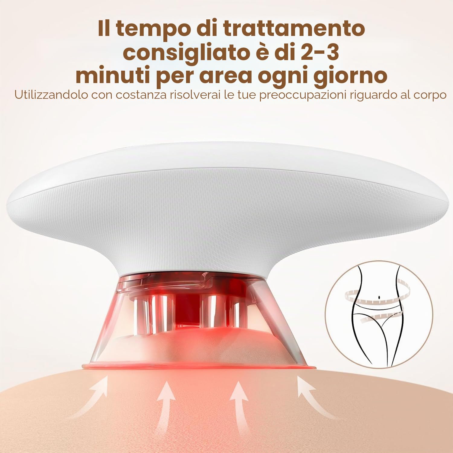 Massaggiatore Anticellulite Elettrico Professionale, con Massaggio a Ventosa, EMS e Luce Rossa, 3 Livelli Regolabili, 2 Coppette, per Corpo e Viso, Effetto Lifting, Rassodante e Circolazione, Bianco