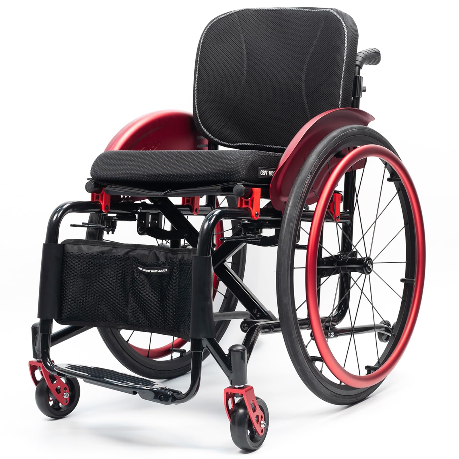 Silla de Ruedas Deportiva Silla de Ruedas Ligera Silla de Ruedas cómoda Silla de Ruedas para Movilidad Reducida(Seat Width 42cm,B)