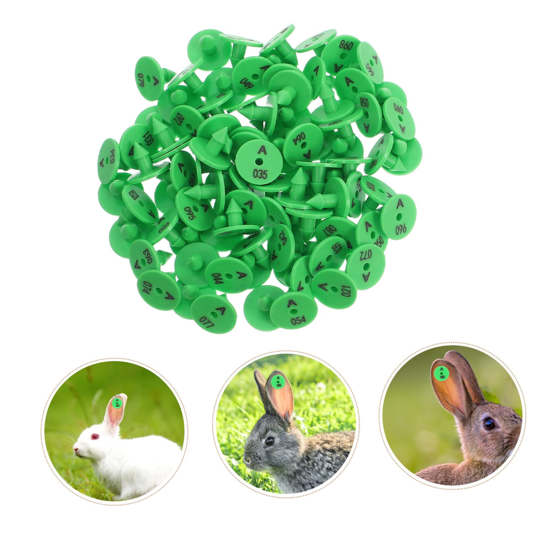 Etichette Auricolari Numerate con Colori Vivaci Resistenti Agli Urti 100 Pezzi per Identificazione in Allevamenti e Monitoraggio Bestiame per Conigli e Piccoli Animali