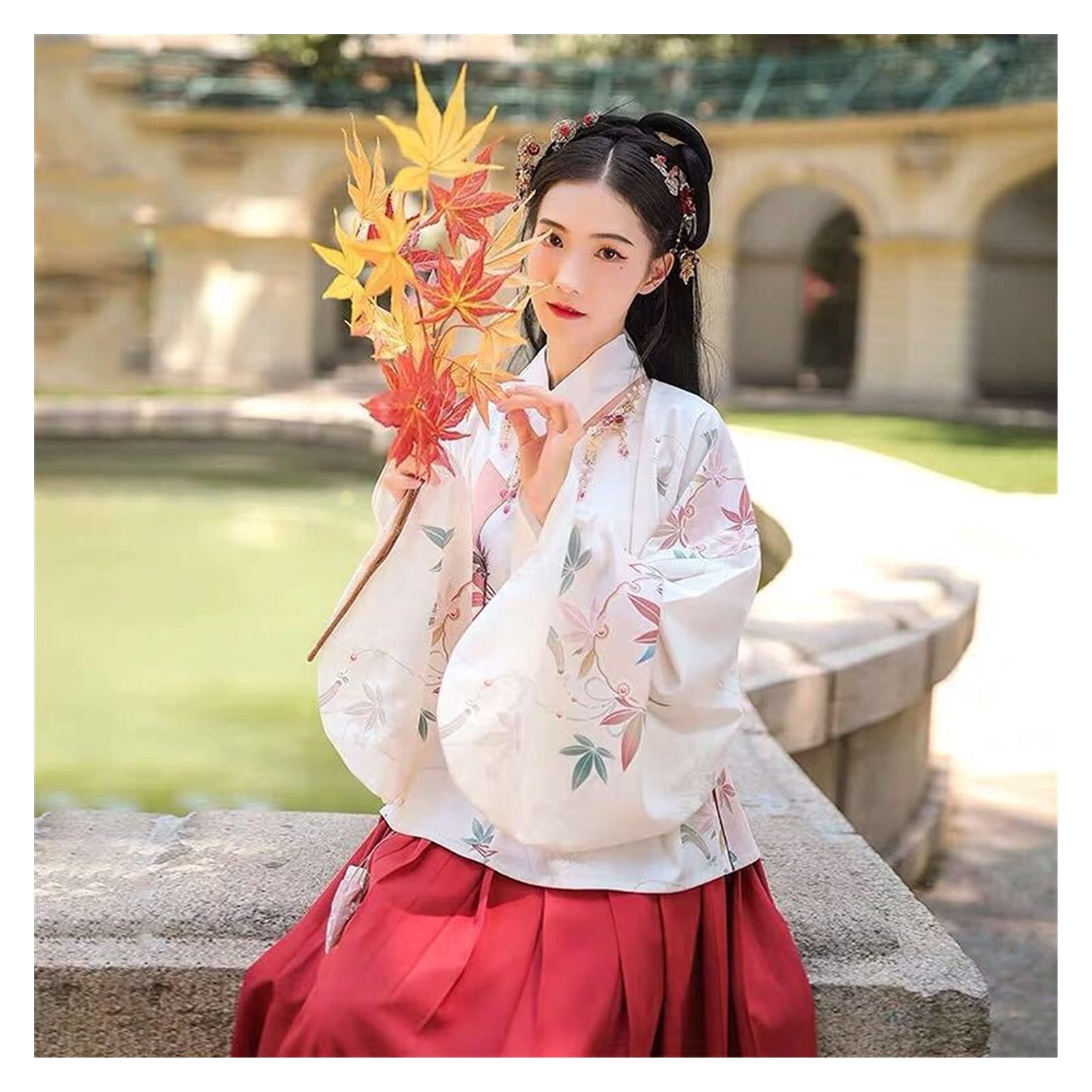 YUNGYE Chinese Style Ming Clothing Women Ethnic Traditional Suits Chinese  Dress Hanfu Style Skirt and Traditional Kimono Top Set (Color : Blue top,  Size : L.) : Amazon.co.uk: Fashion