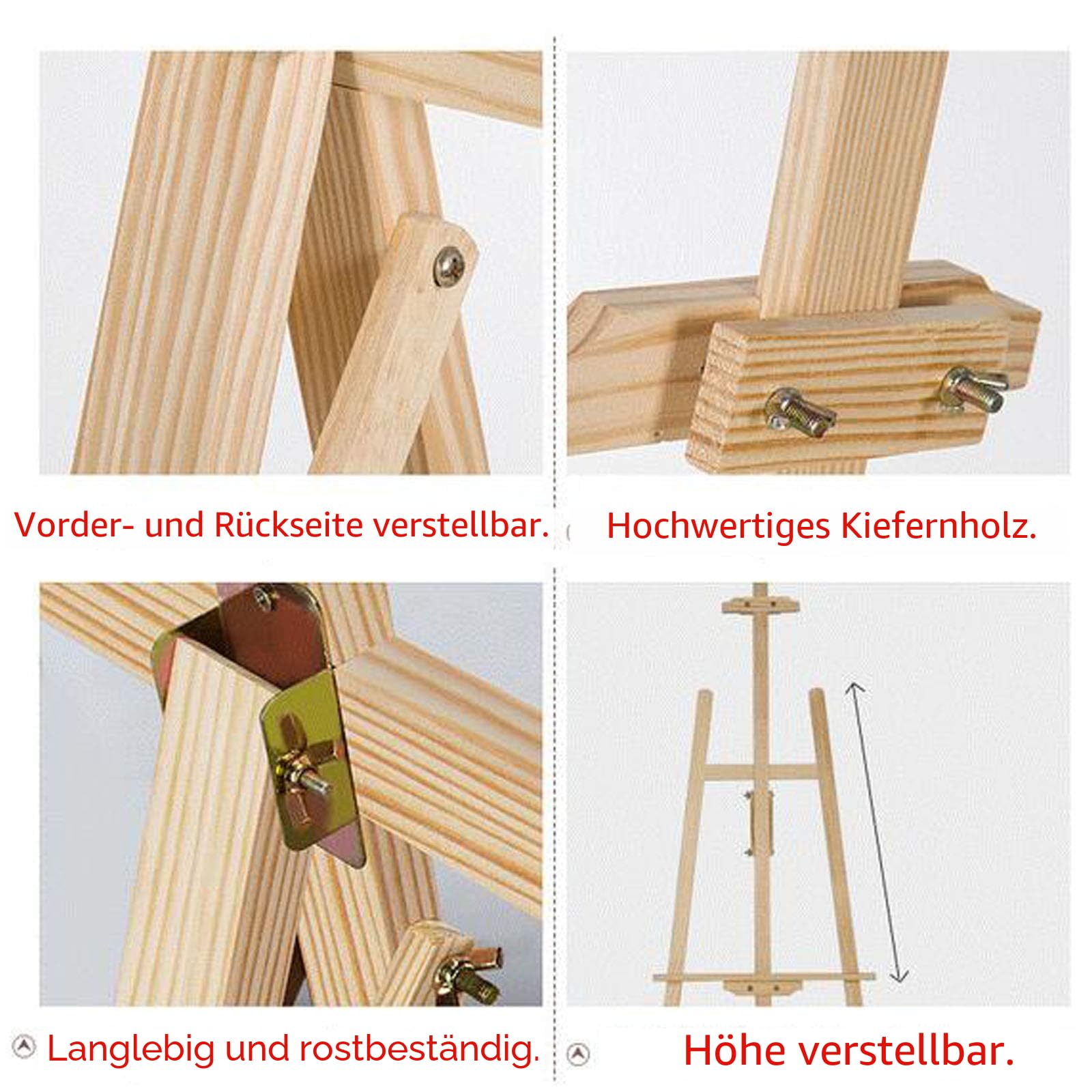 Künstler Staffelei 150cm - Professionelle Studio A-Frame Floor Standing Staffelei Stativ für Malerei und Skizze, Künstler - Kiefer Holz - höhenverstellbar