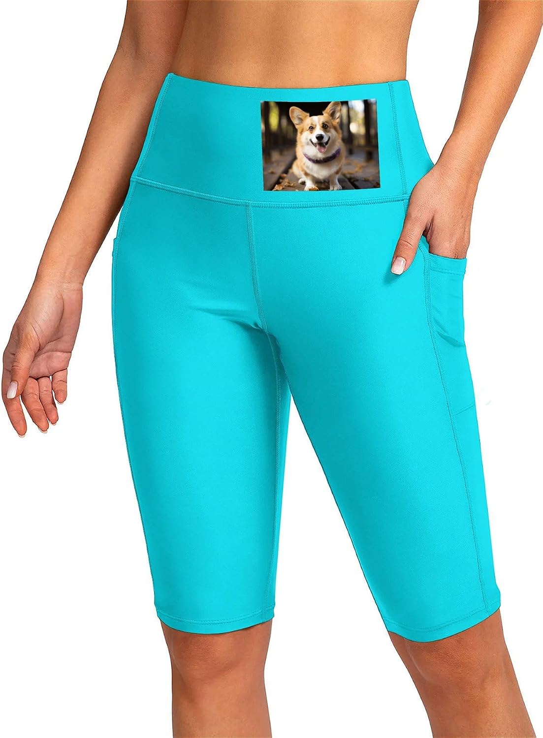 Dog Corgi Swim Shorts with Pockets, Bottoms Swimwear, Women's Swim Pants, Bathing Suit Leggings XX-Large (xx_l)