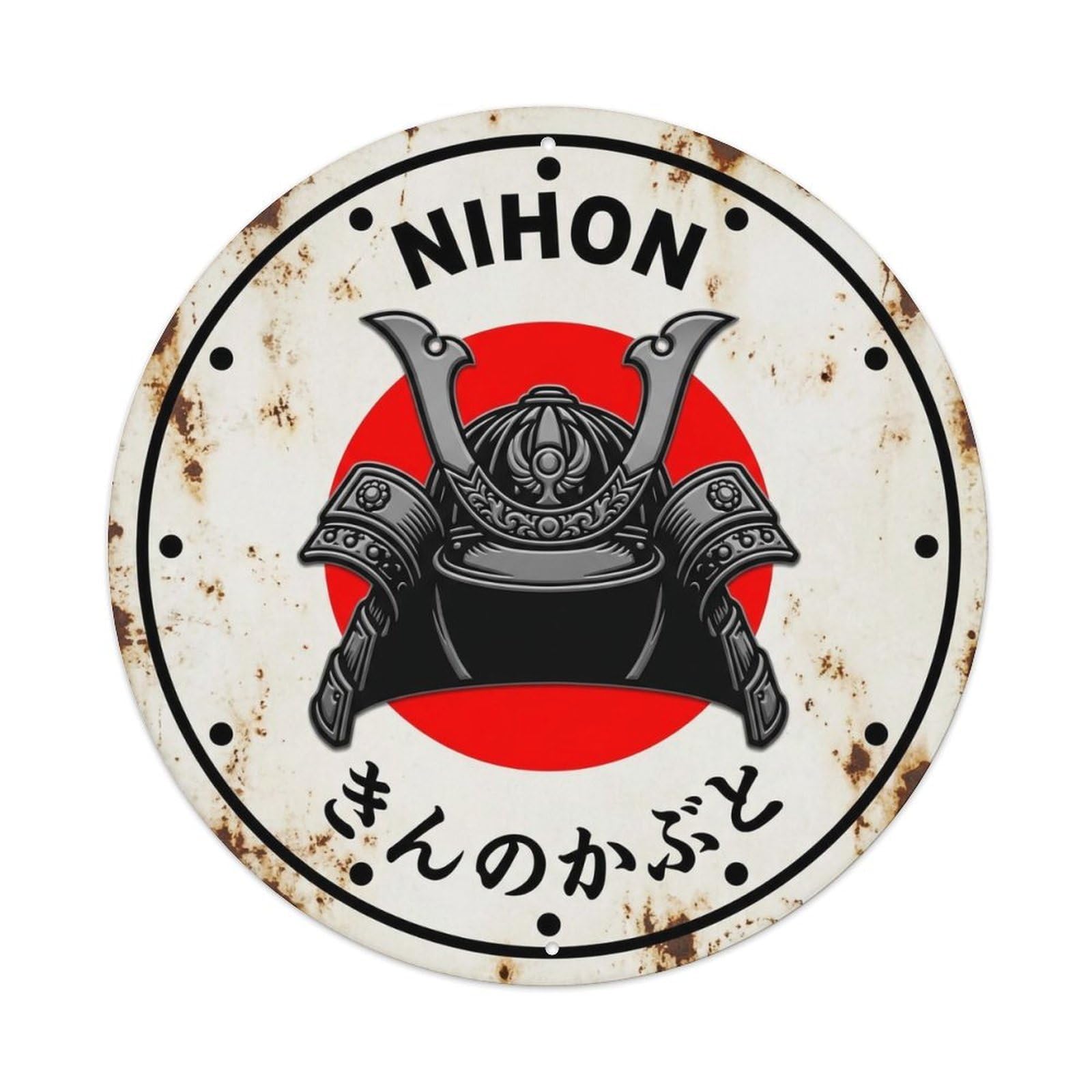 Golden Helmet Nihon Warrior Armor Historic Metal Tin Sign