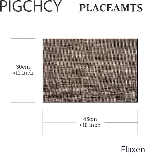 Miniatura 2 de PIGCHCY Manteles individuales lavables de vinilo, elegantes manteles individuales resistentes al calor para mesa de comedor, juego de 4 unidades,