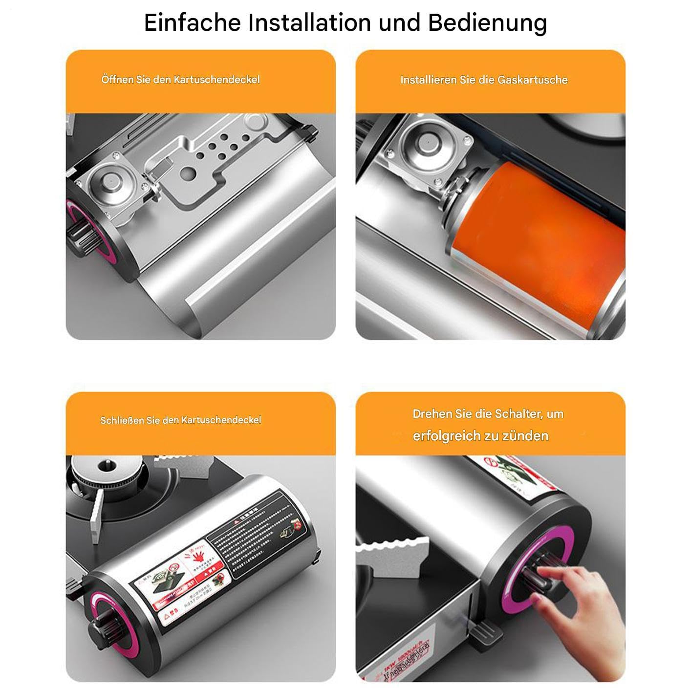 Tragbarer Campingkocher - Tragbarer Campingkocher Brenner - 2100W Windgeschütztes Kochwerkzeug Leichtes Küchenzubehör Für Outdoor Indoor Grillen Backpacking