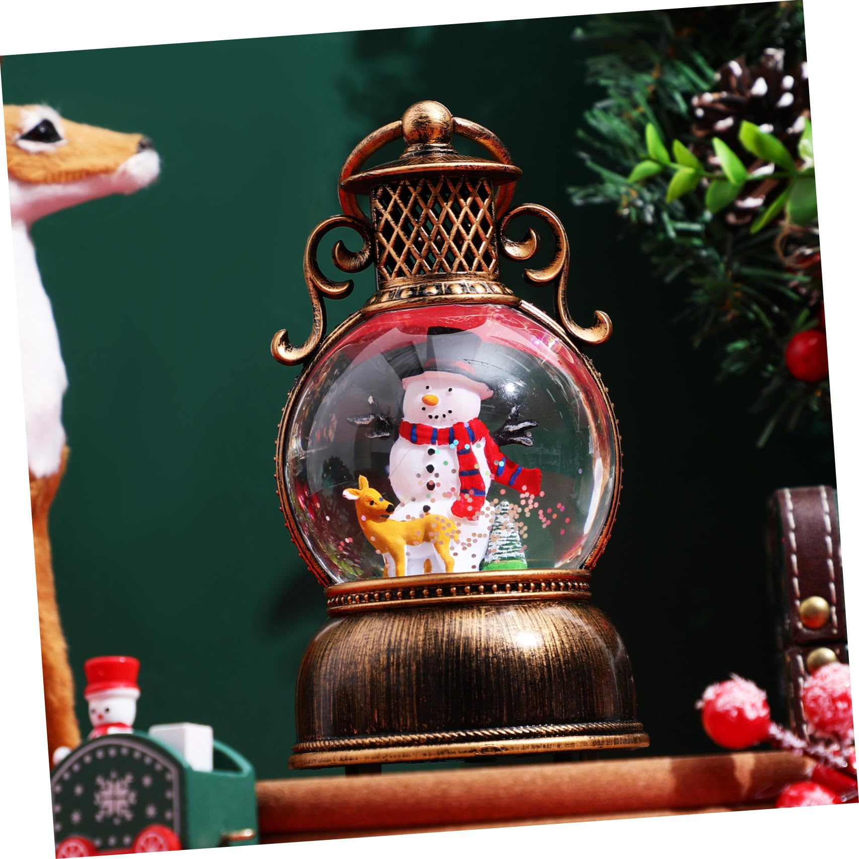 Angoily Globo di Neve Natalizio Musica, Plastico e Vetro, Uso Duraturo e Illuminazione, Decorazione Elegante per Riunioni di Famiglia e Regali Premurosi