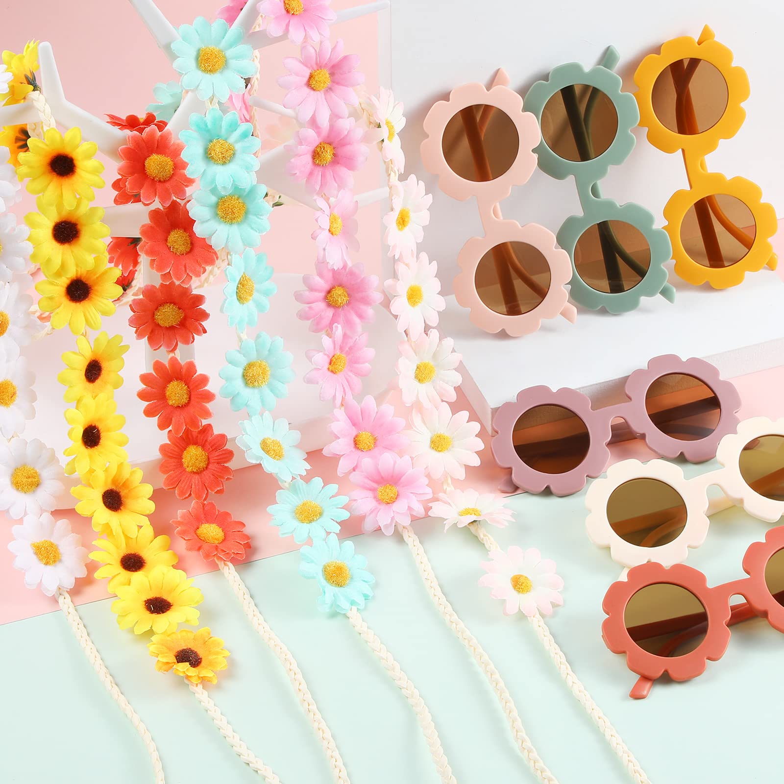Amazon.com: Groovy Retro Flower Sunglasses Headbands Party 