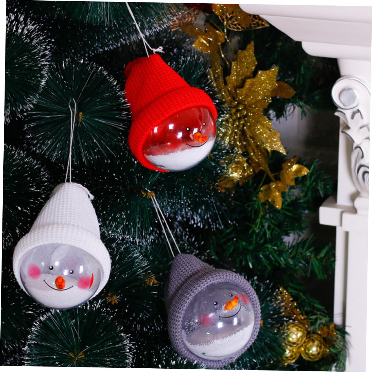 Ciieeo 12stücke Weihnachtsdeko Bunte Kunststoffkugeln Mit Kunstschnee Für Weihnachtsbaum Und Festliche Anlässe Baumdekoration Für Zuhause Und Partys