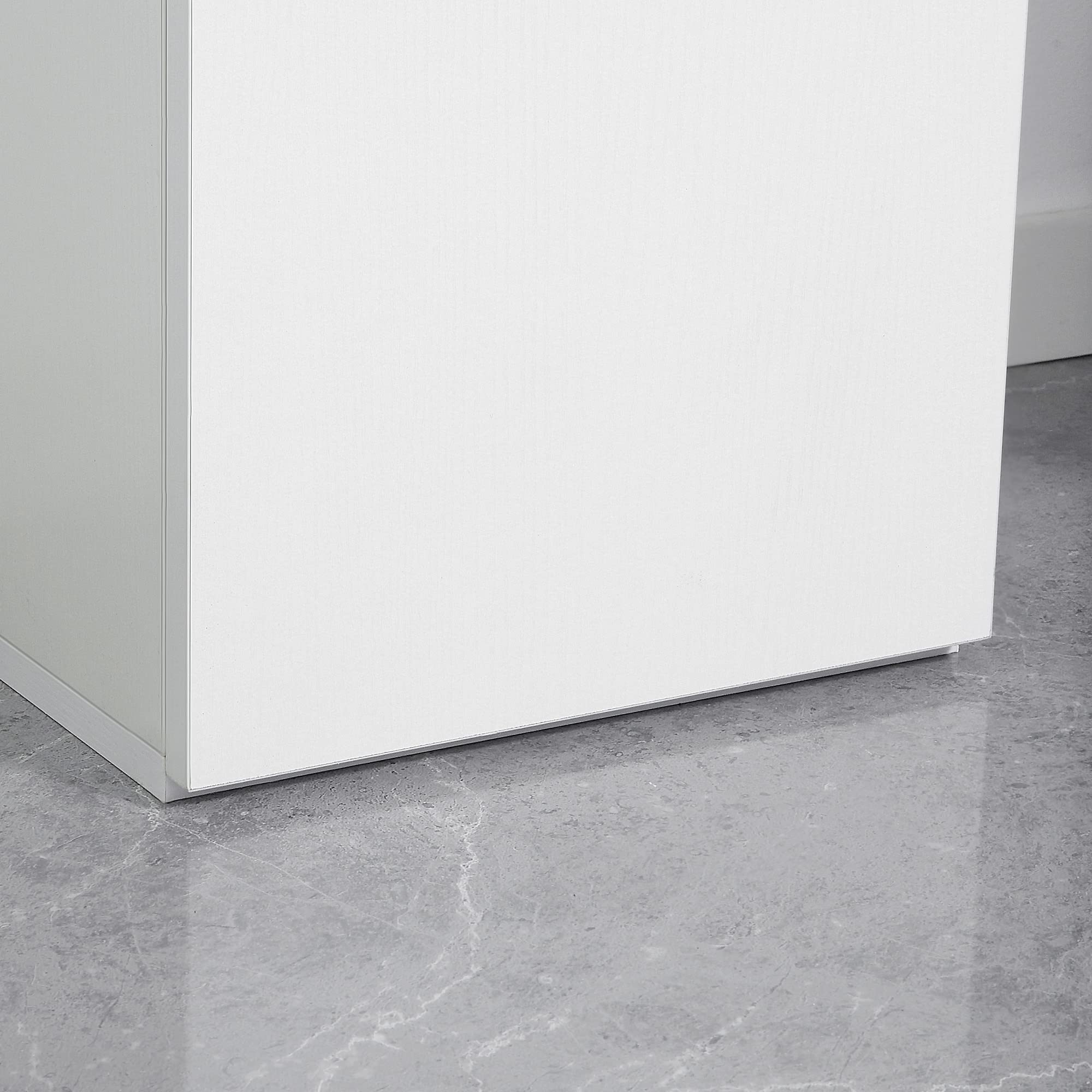 kleankin Colonna Bagno con 2 Armadietti e Cassetto, Mobile Bagno Alto, Mobiletto Bagno Salvaspazio con 2 Ante, Ripiani Regolabili in Legno, 30x28x180 cm, Bianco