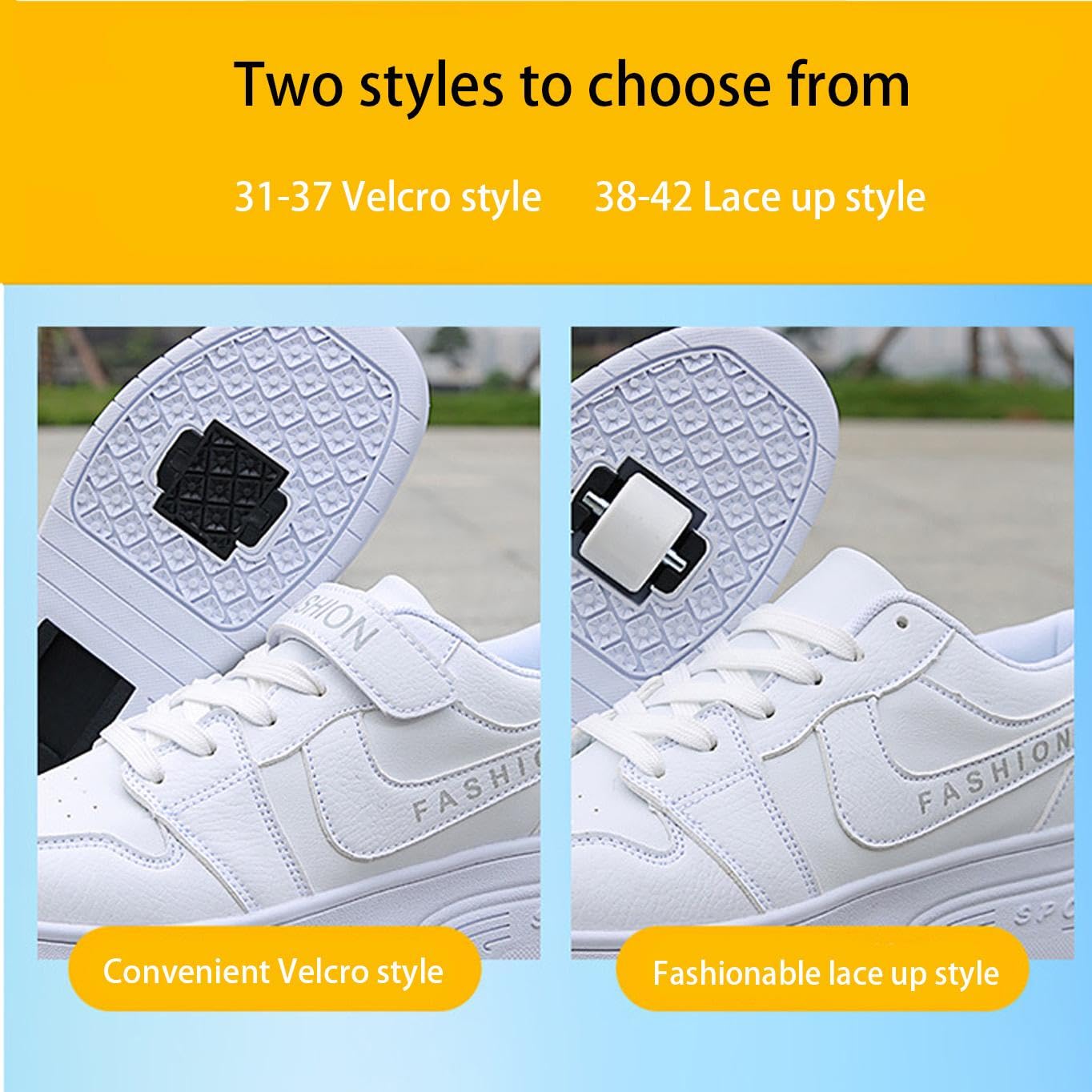 GeRRiT Skateboard Schuhe mit Rollen Drucktaste Einstellbare Turnschuhe Jungen Mädchen