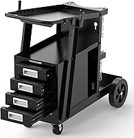 YESWELDER Heavy Duty Welding Cart with 4 Drawers - 360° Rolling Trolley for MIG TIG Plasma Cutters, 245LB Capacity Storage